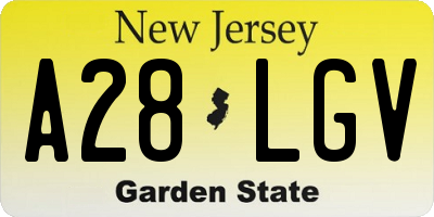 NJ license plate A28LGV