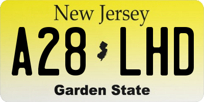 NJ license plate A28LHD