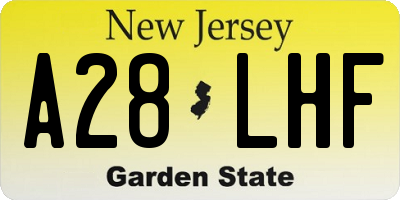 NJ license plate A28LHF
