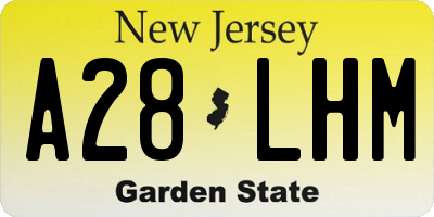 NJ license plate A28LHM
