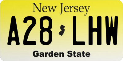 NJ license plate A28LHW
