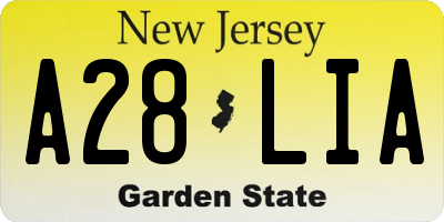 NJ license plate A28LIA