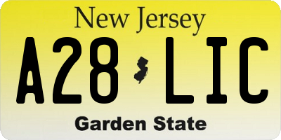 NJ license plate A28LIC