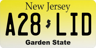 NJ license plate A28LID