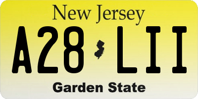 NJ license plate A28LII
