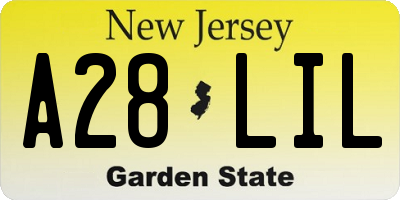 NJ license plate A28LIL