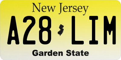 NJ license plate A28LIM