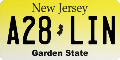 NJ license plate A28LIN