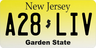 NJ license plate A28LIV