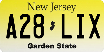NJ license plate A28LIX