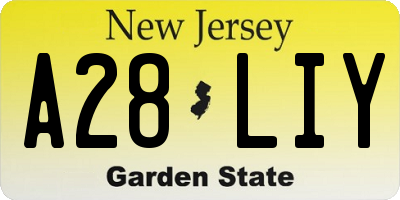 NJ license plate A28LIY