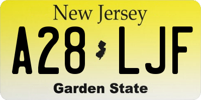 NJ license plate A28LJF