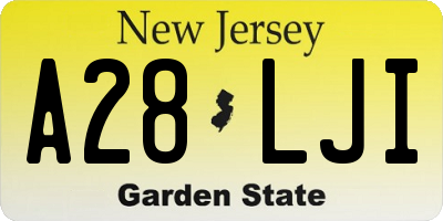 NJ license plate A28LJI