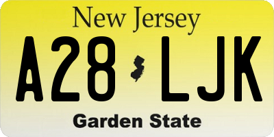 NJ license plate A28LJK