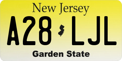 NJ license plate A28LJL