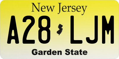 NJ license plate A28LJM