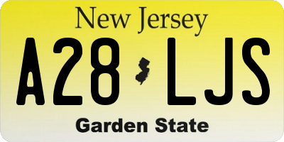 NJ license plate A28LJS