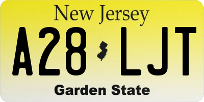 NJ license plate A28LJT