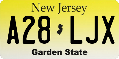 NJ license plate A28LJX