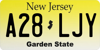 NJ license plate A28LJY
