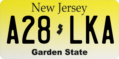 NJ license plate A28LKA