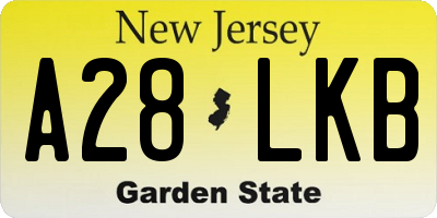 NJ license plate A28LKB