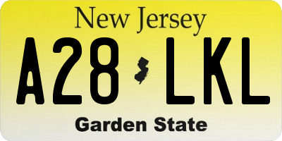 NJ license plate A28LKL