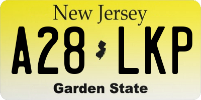 NJ license plate A28LKP