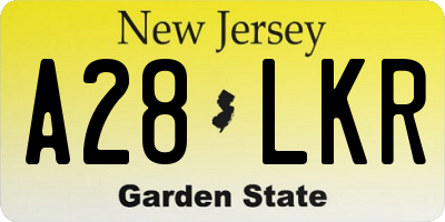 NJ license plate A28LKR