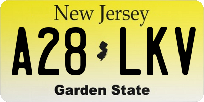 NJ license plate A28LKV