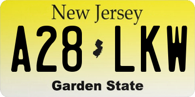 NJ license plate A28LKW