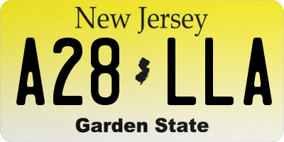 NJ license plate A28LLA