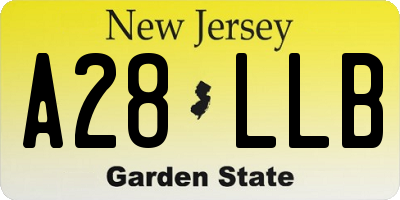 NJ license plate A28LLB