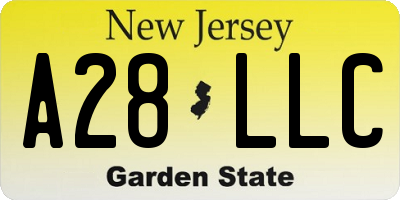 NJ license plate A28LLC
