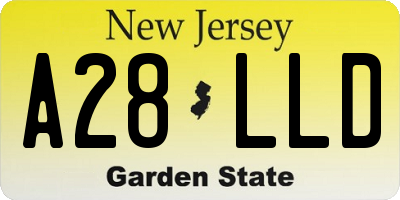 NJ license plate A28LLD