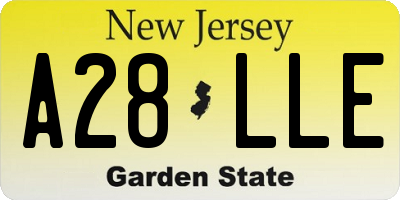 NJ license plate A28LLE