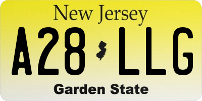 NJ license plate A28LLG