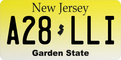 NJ license plate A28LLI