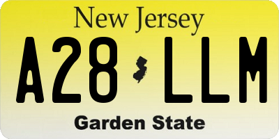 NJ license plate A28LLM