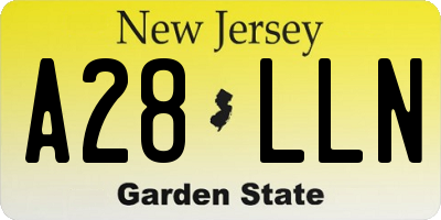 NJ license plate A28LLN