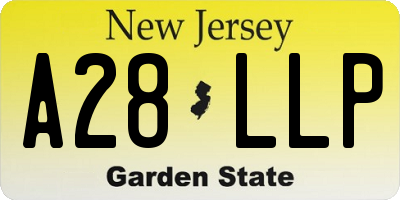 NJ license plate A28LLP