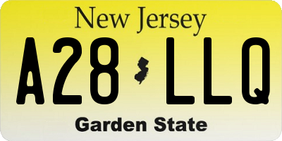 NJ license plate A28LLQ