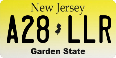 NJ license plate A28LLR