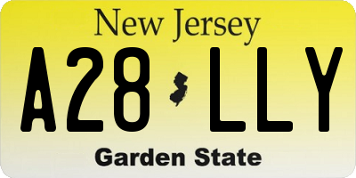 NJ license plate A28LLY