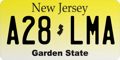 NJ license plate A28LMA