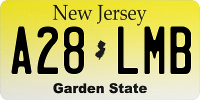NJ license plate A28LMB
