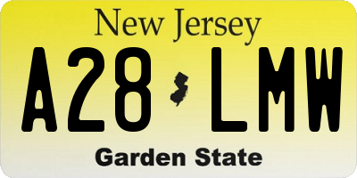 NJ license plate A28LMW