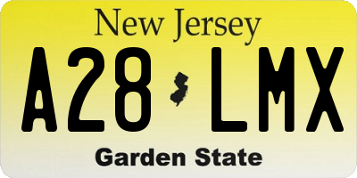 NJ license plate A28LMX
