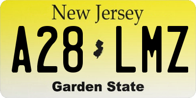NJ license plate A28LMZ