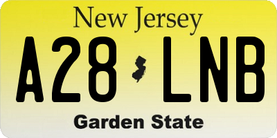 NJ license plate A28LNB